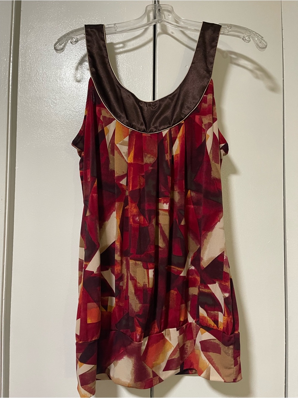 Heart Soul Red Brown Geo Print Tank Top